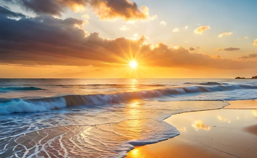 Sunset at a private beach