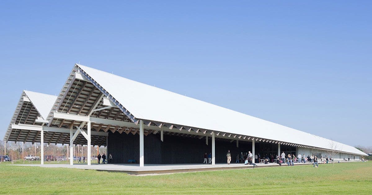 Exterior of Parrish Art Museum in Water Mill, NY
