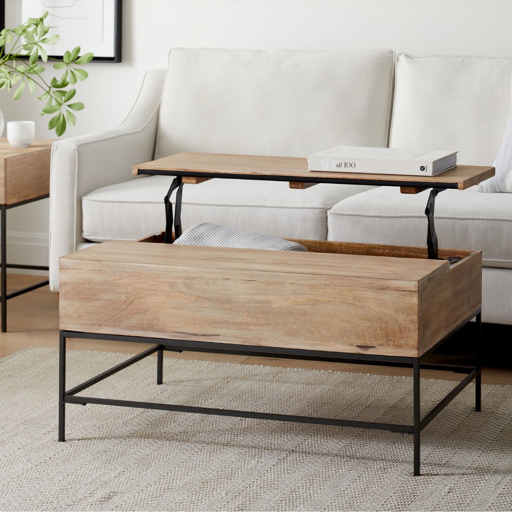 Industrial Storage Pop-Up Coffee Table from West Elm