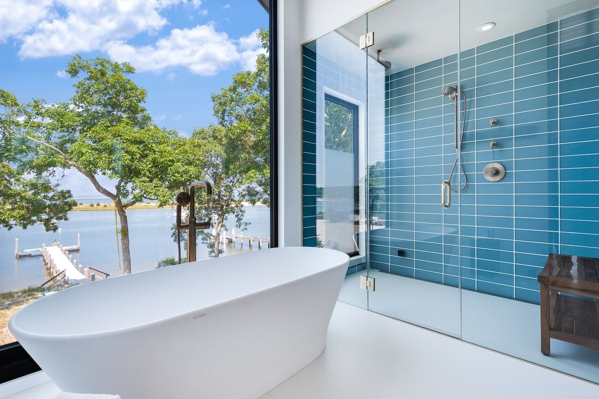 Pine Neck Villa | Sag Harbor | Waterfront Home with Pool & Dock photo 14