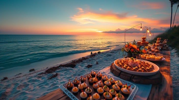 Moonlit walk on the beach.