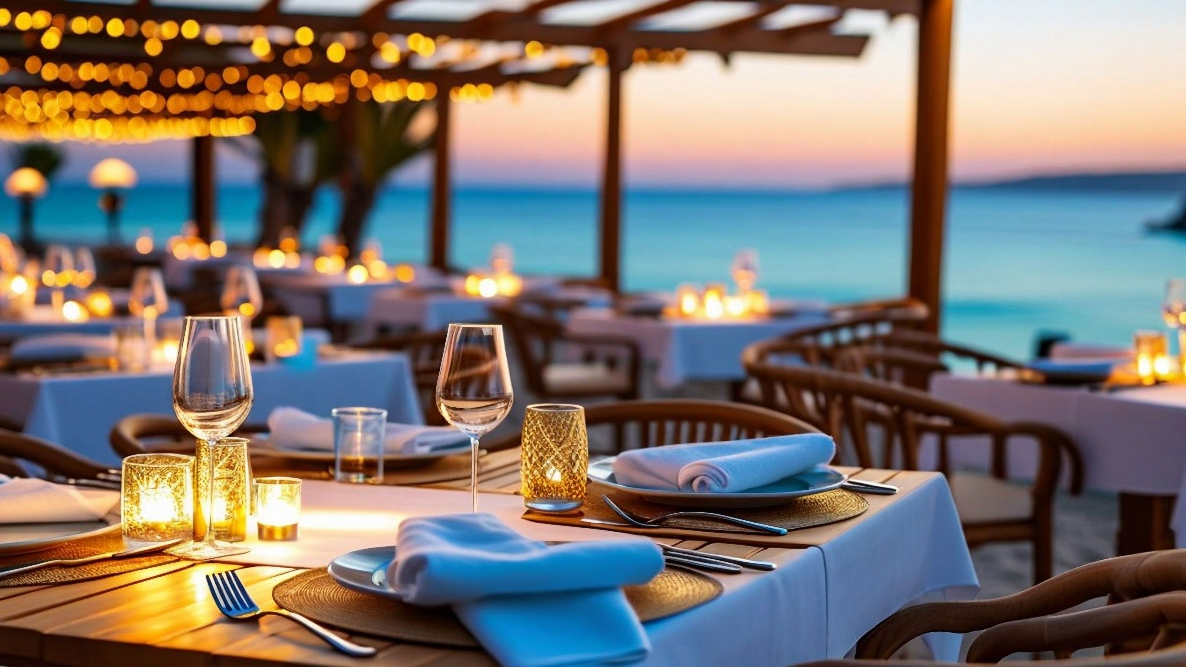 Dinner at a stylish resort