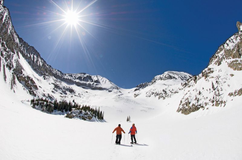 Start with a scenic snowshoe hike