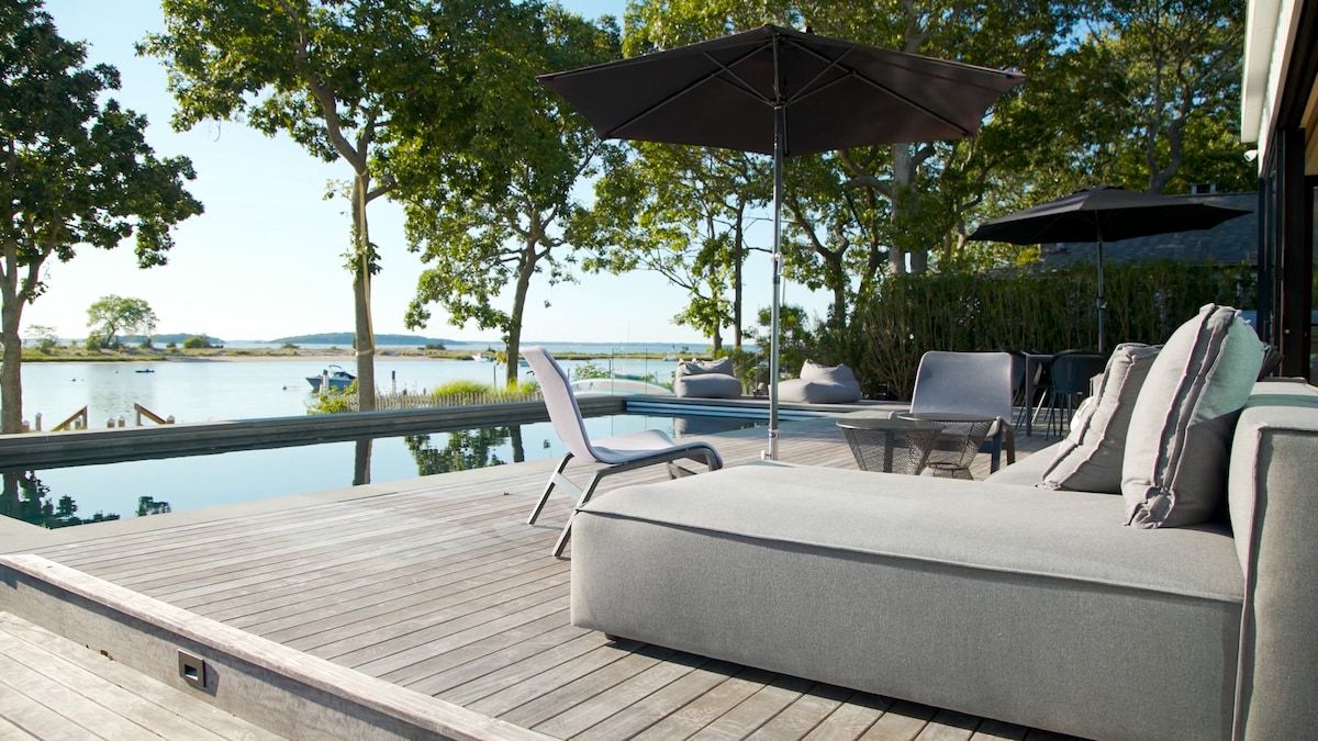 Pine Neck Villa | Sag Harbor | Waterfront Home with Pool & Dock photo 26